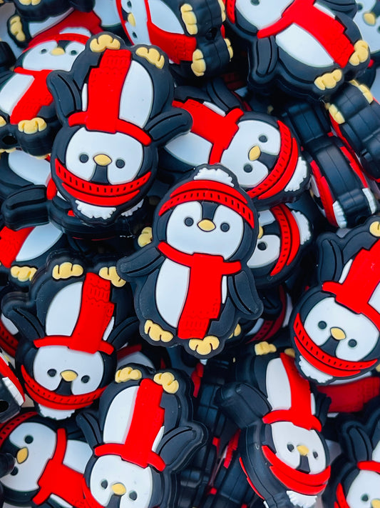 Snuggle My Penguin Silicone Focal Beads | Holiday Gifts | Christmas Beads