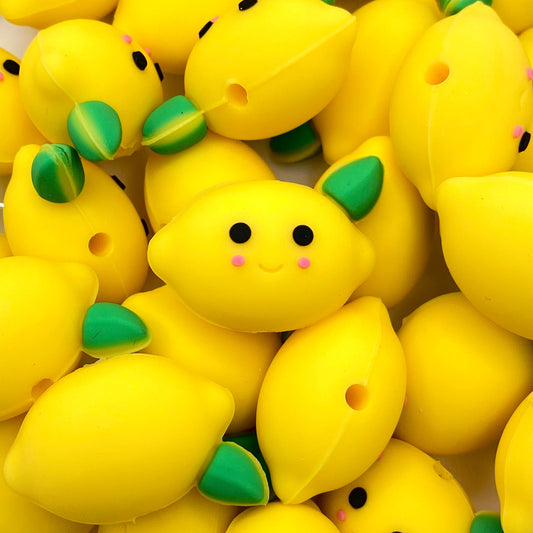 When Life Gives You Lemon, Make Lemonade 3D Silicone Focal Beads