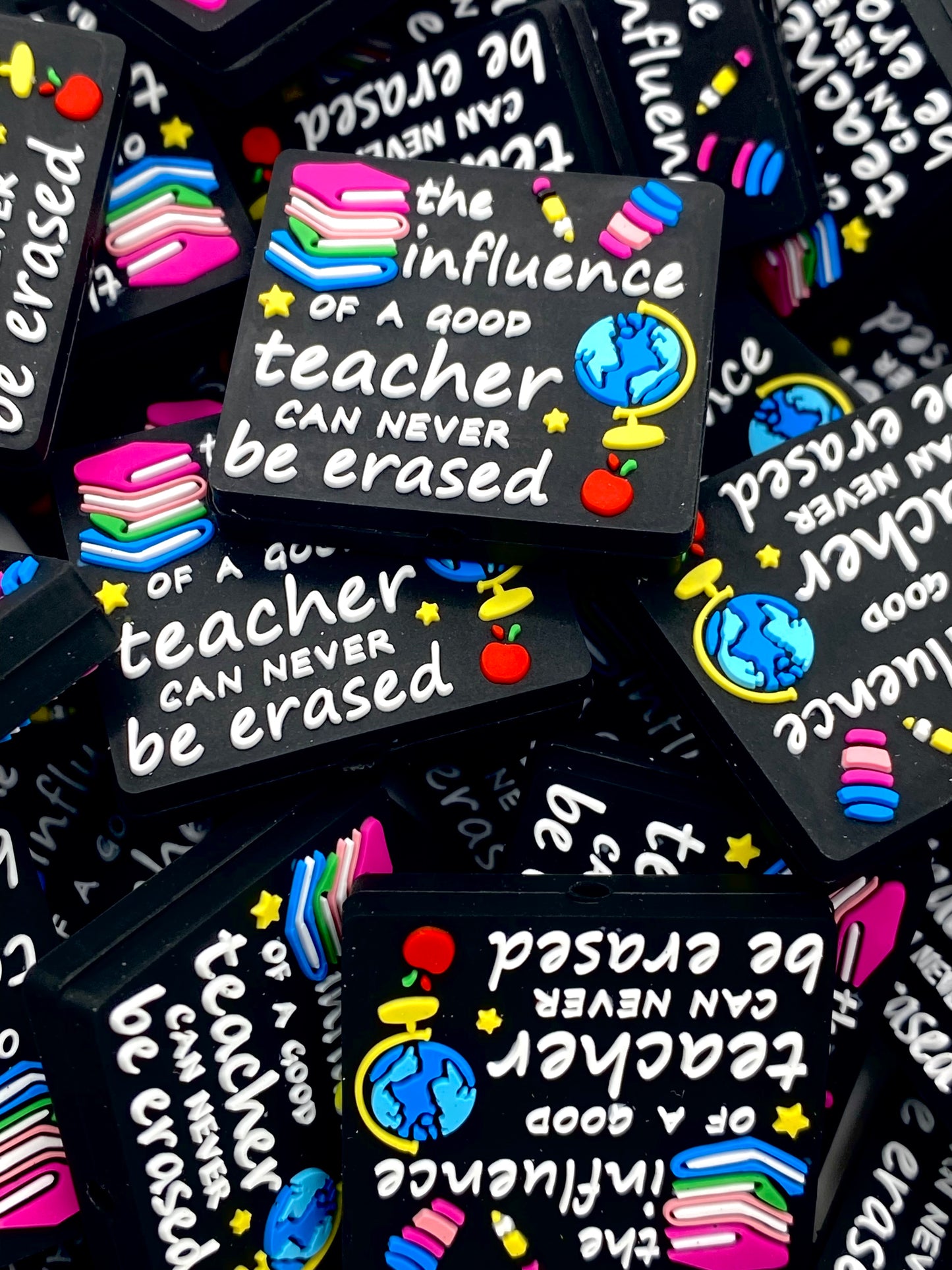 The Influence of a Good Teacher Can Never be Erased Silicone Focal Beads