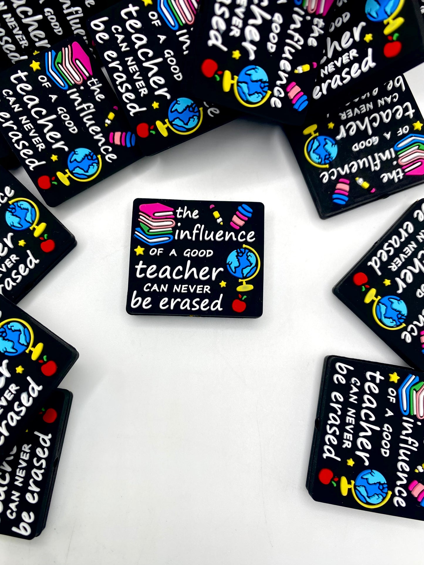 The Influence of a Good Teacher Can Never be Erased Silicone Focal Beads