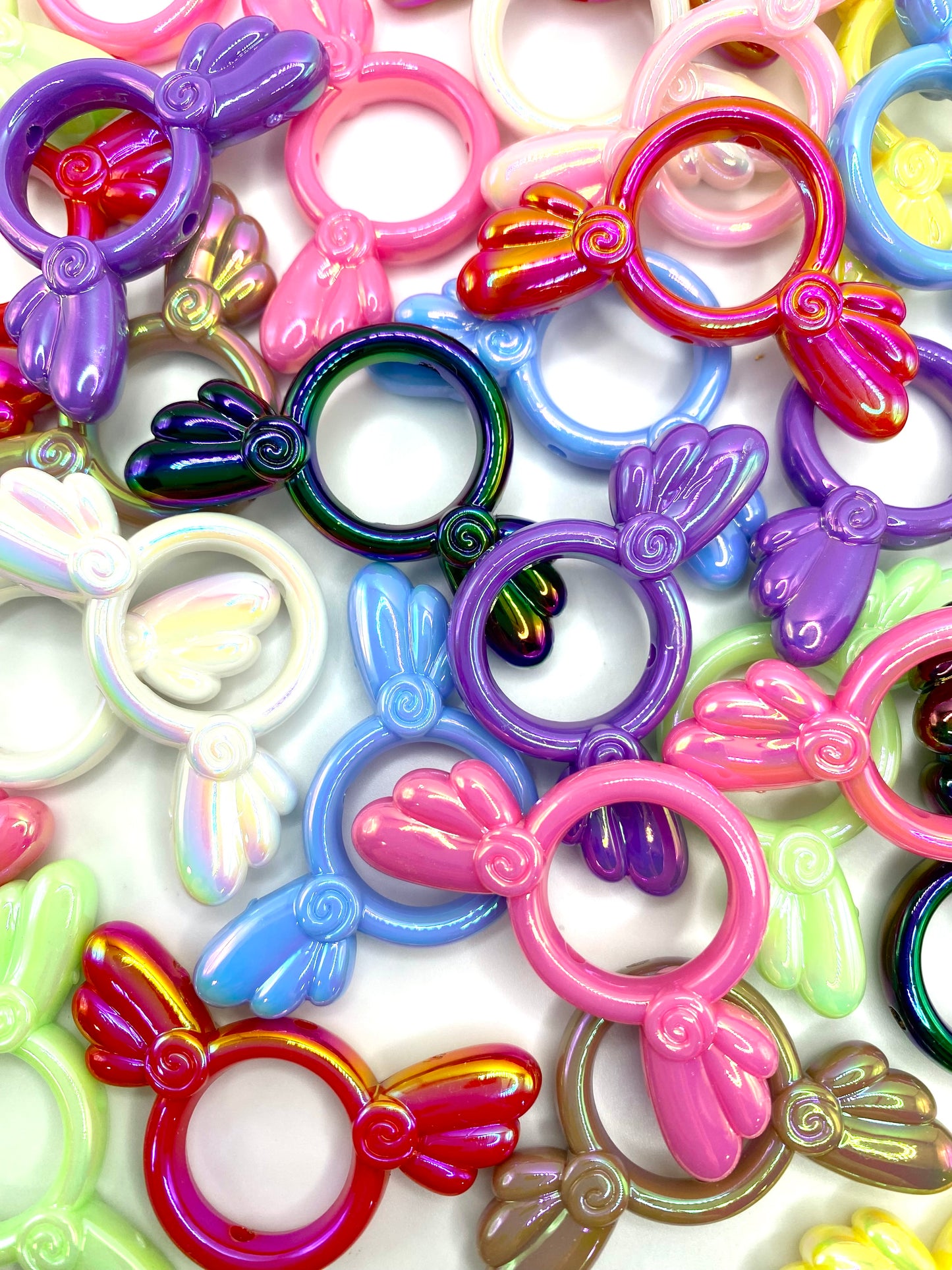 Winged Shape Acrylic Beads - Random Mix