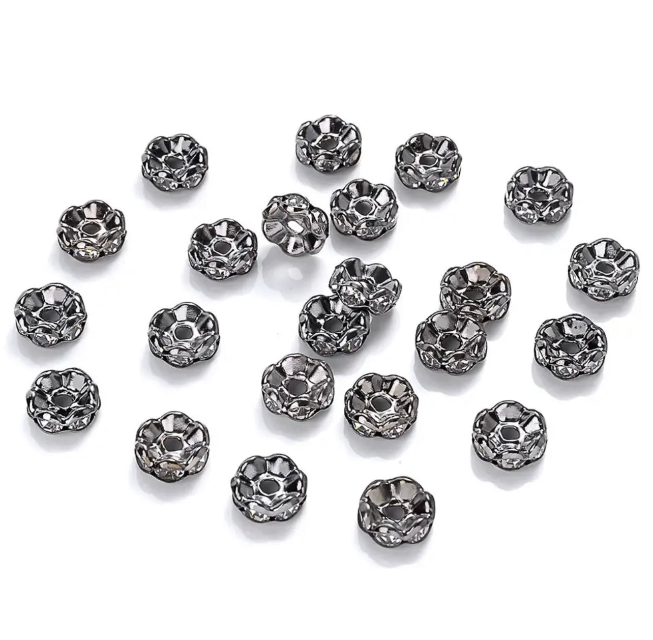 Spacer Beads SP103 | Rhinestone Beads | Jewelry Beads | | Flower Crystal Circle Beads