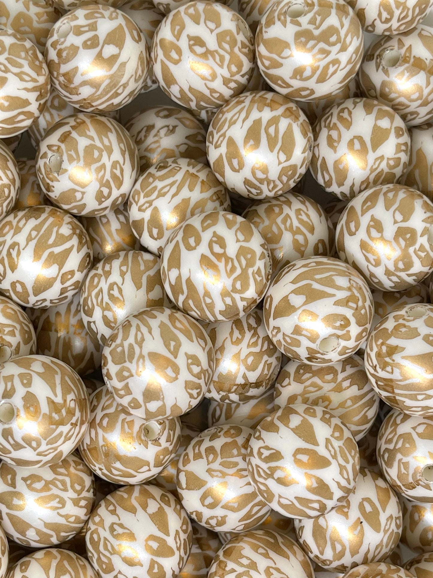 Golden Leopard Acrylic Beads