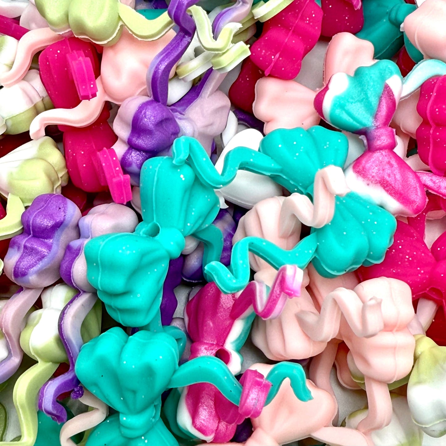 Pretty in Every Shade 3D Bow Silicone Focal Beads