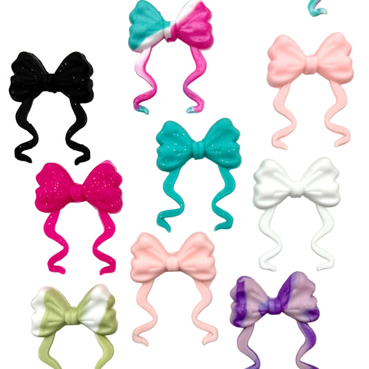 Pretty in Every Shade 3D Bow Silicone Focal Beads