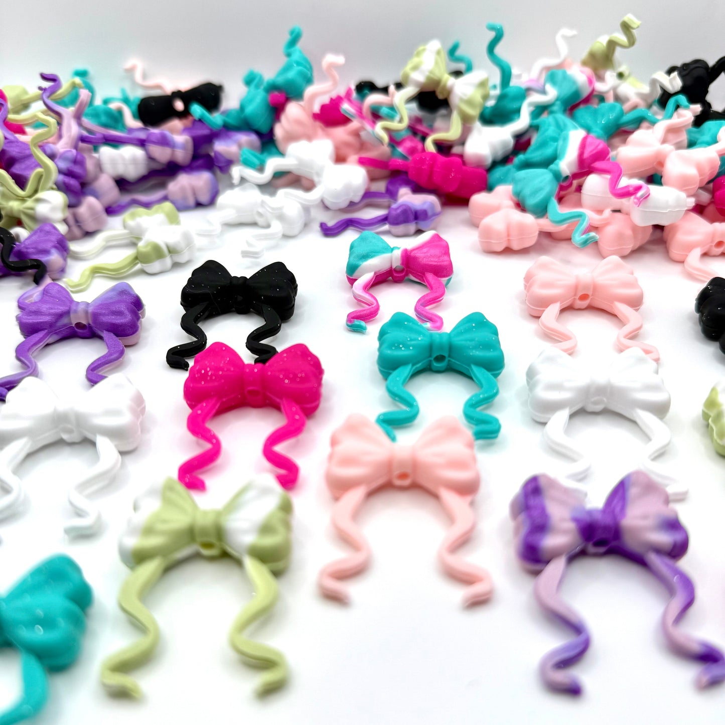 Pretty in Every Shade 3D Bow Silicone Focal Beads