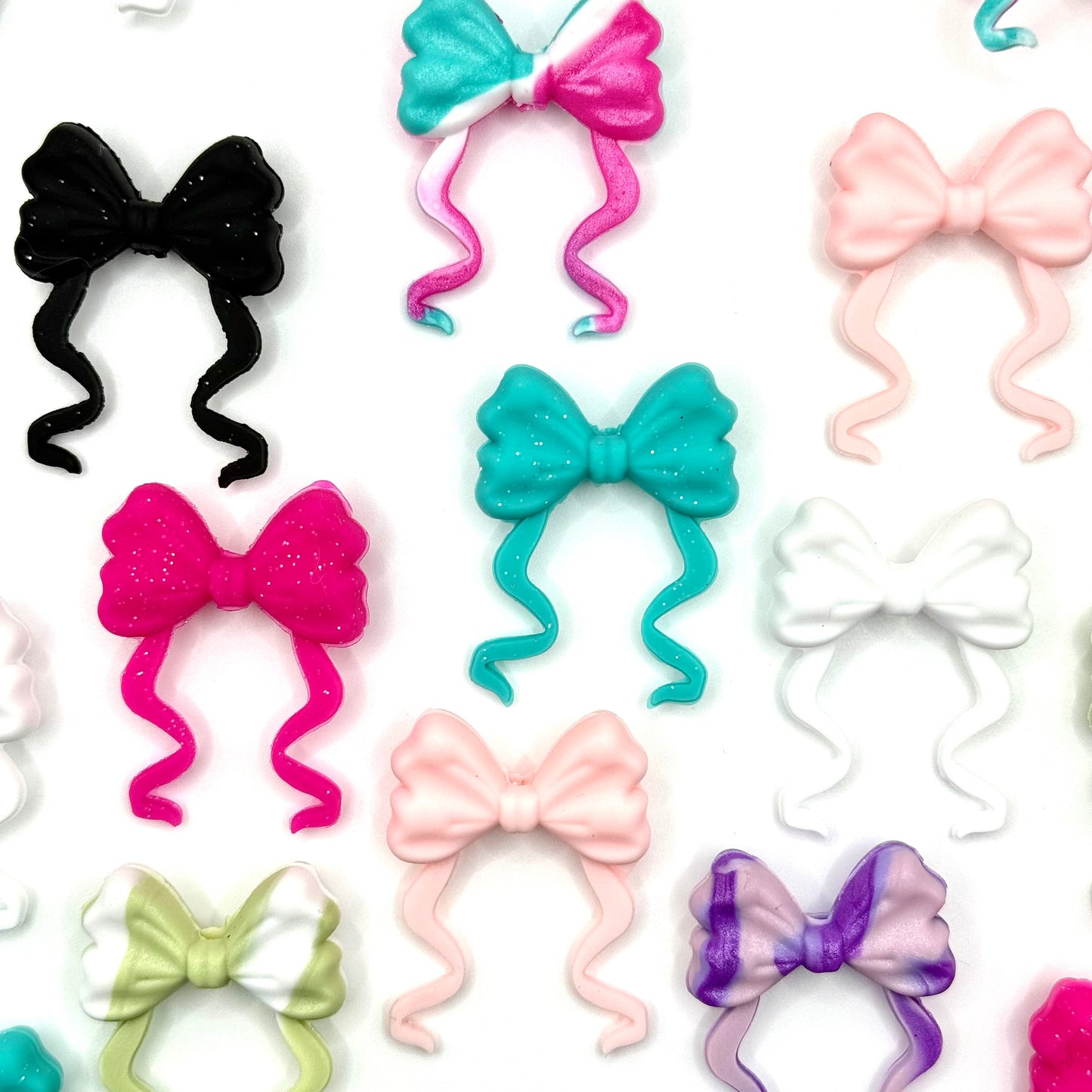 Pretty in Every Shade 3D Bow Silicone Focal Beads