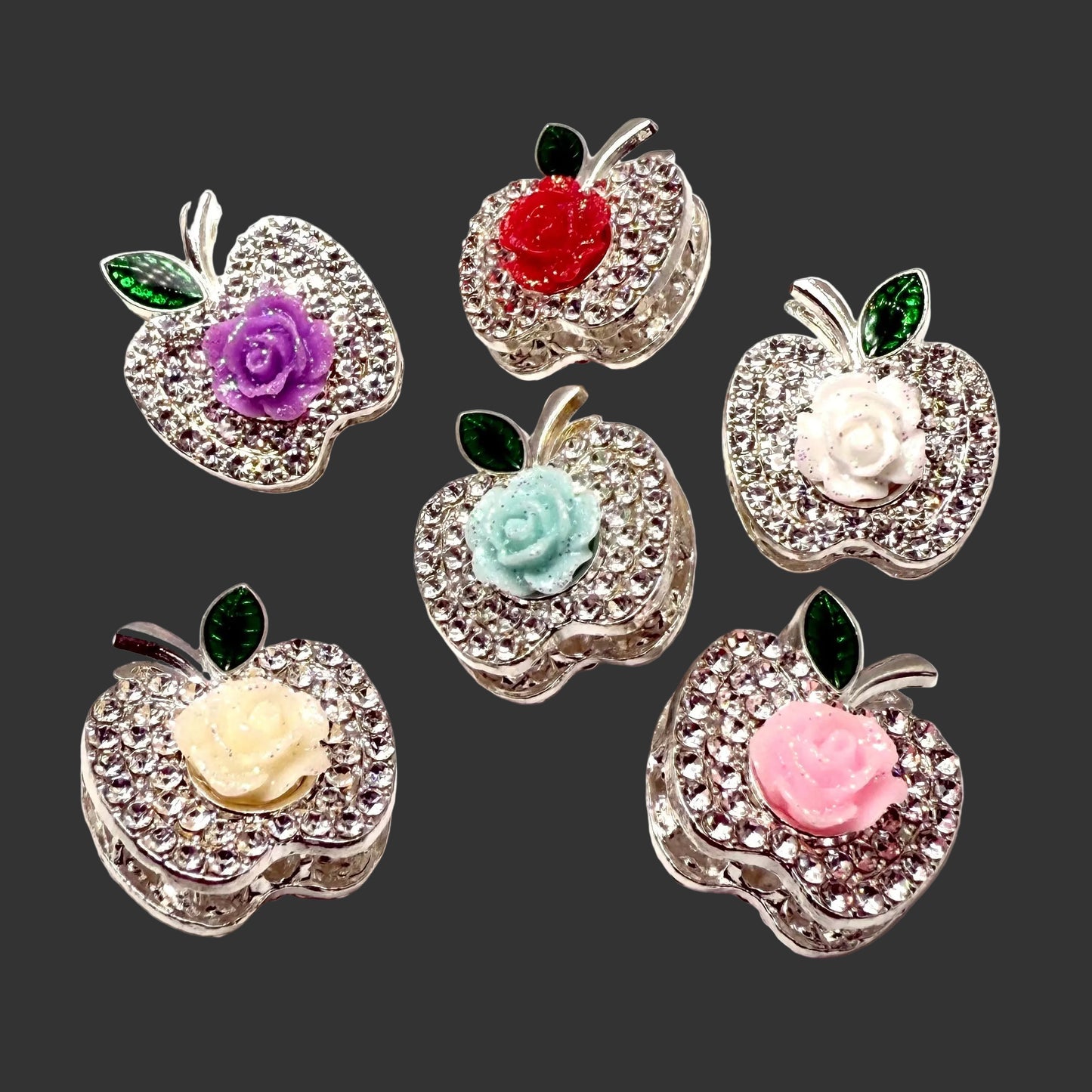 Petals, Apples, and Dreams Fancy Beads - 6pcs