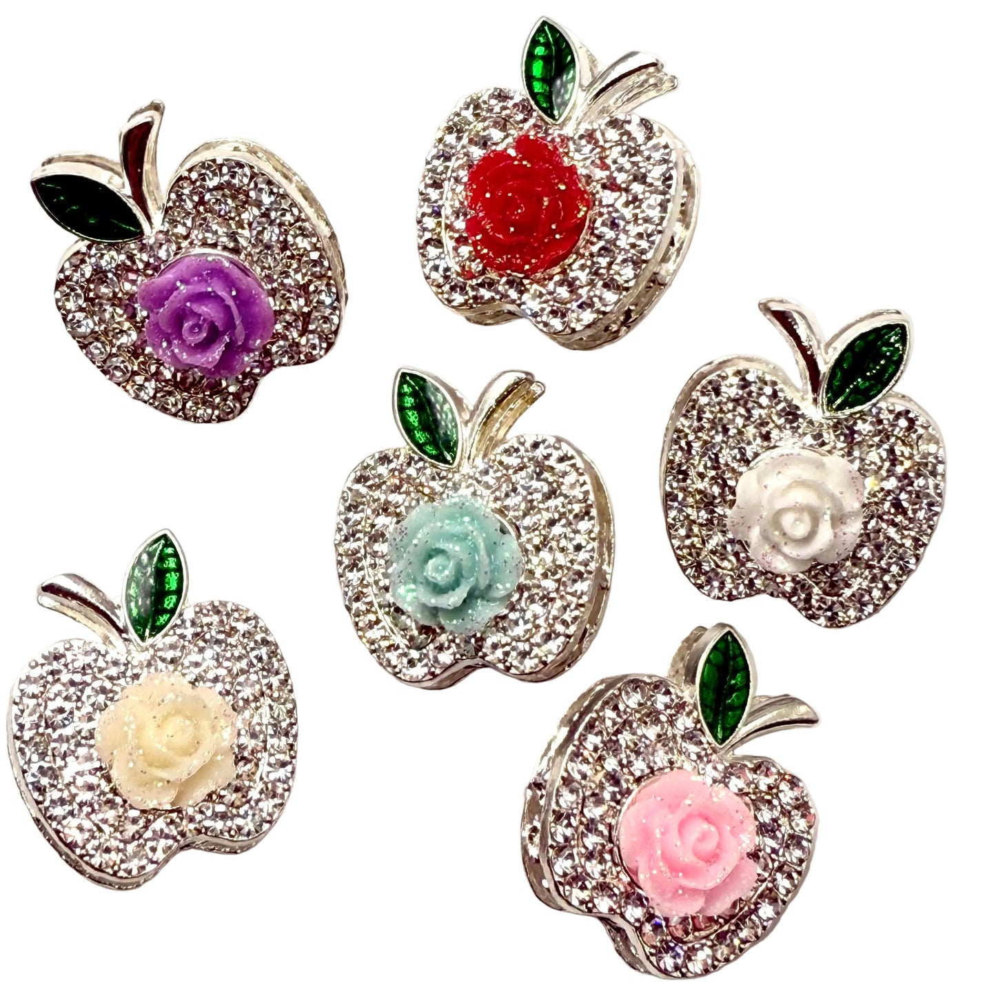 Petals, Apples, and Dreams Fancy Beads - 6pcs