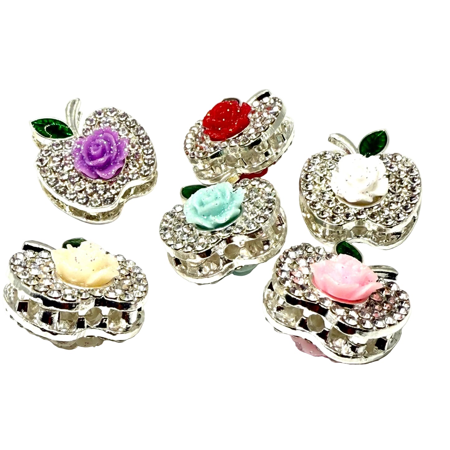 Petals, Apples, and Dreams Fancy Beads - 6pcs