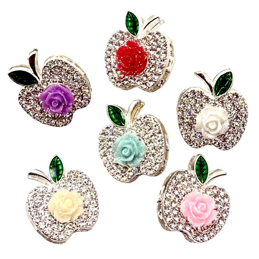 Petals, Apples, and Dreams Fancy Beads - 6pcs
