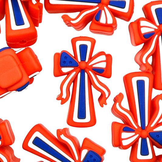 One Nation Under God 3D Silicone Focal Beads