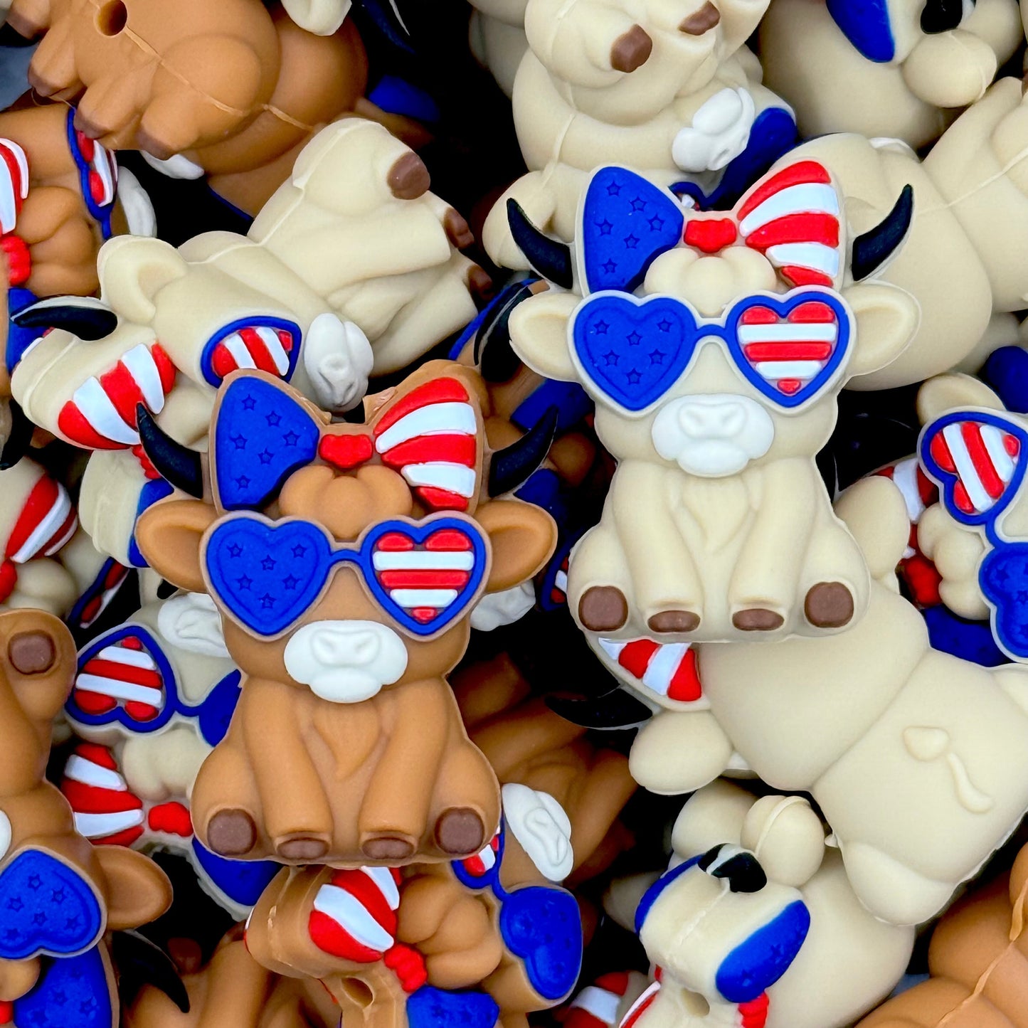 Stars, Stripes, and Sass 3D Silicone Focal Beads