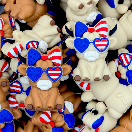 Stars, Stripes, and Sass 3D Silicone Focal Beads