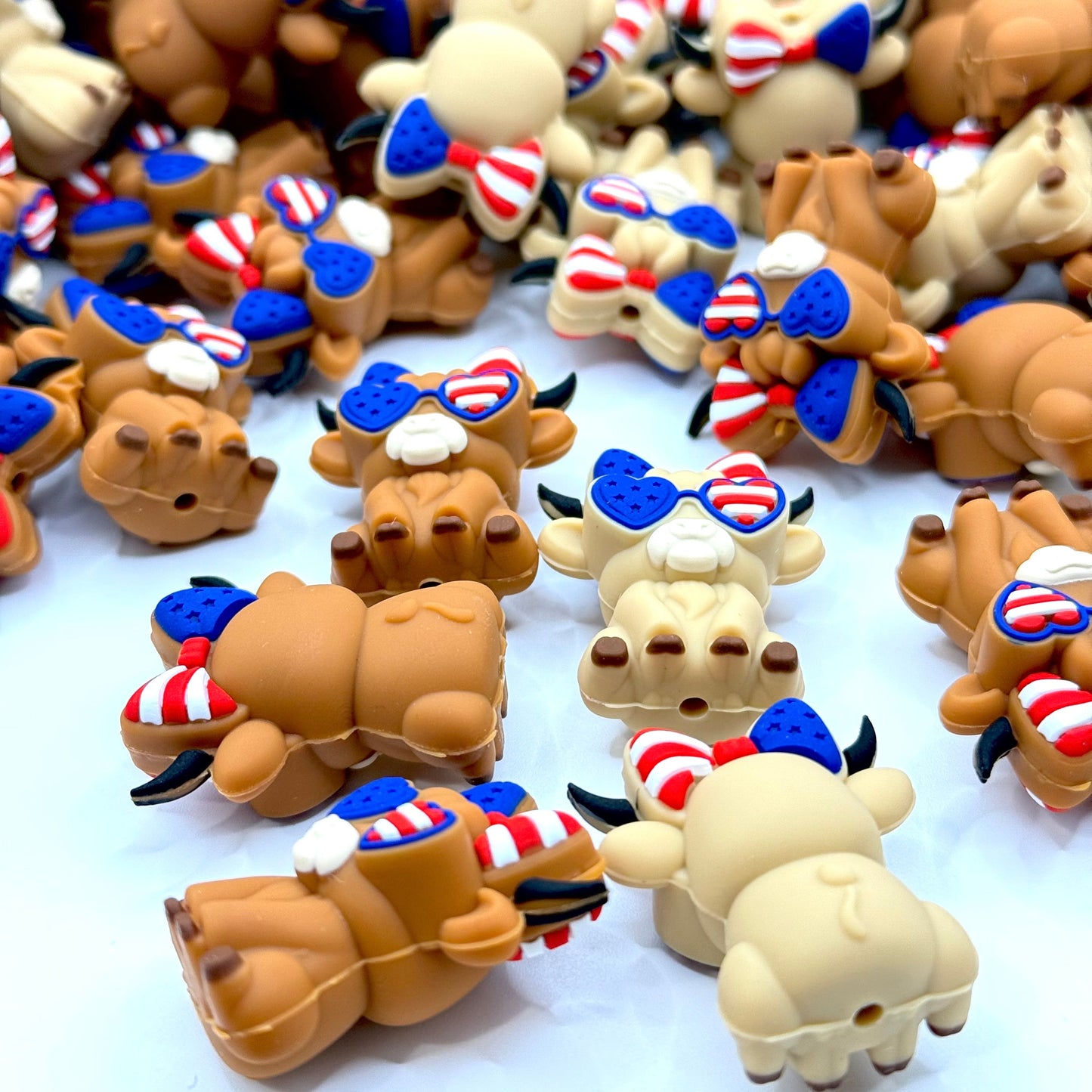 Stars, Stripes, and Sass 3D Silicone Focal Beads