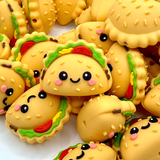 Tacos Are My Love Language 3D Silicone Focal Beads