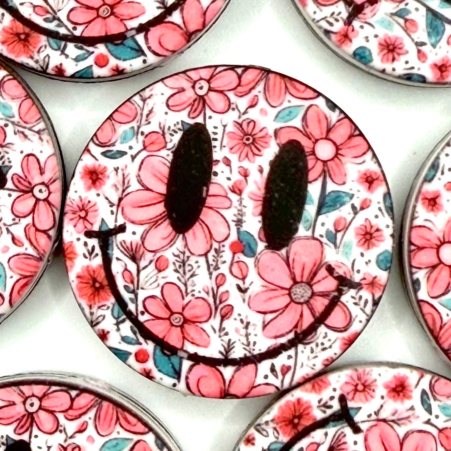 Smiles in Full Bloom Silicone Focal Beads