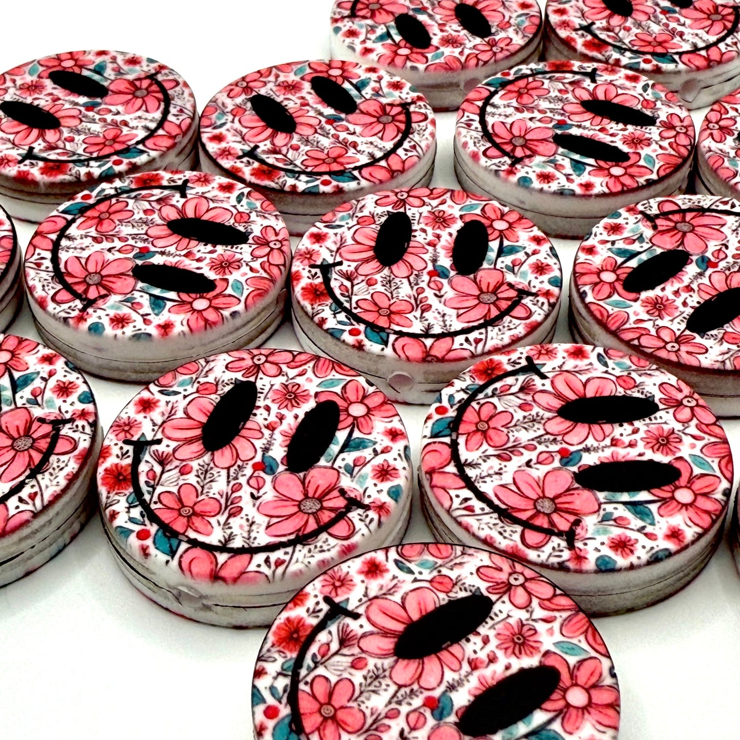Smiles in Full Bloom Silicone Focal Beads