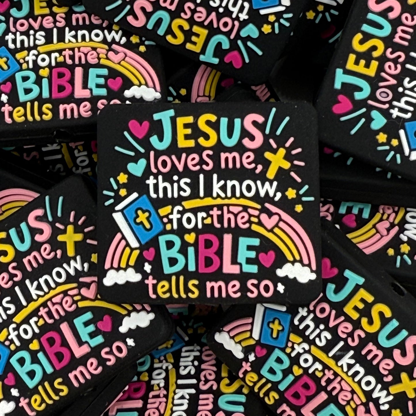 Jesus Loves Me, This I Know Silicone Focal Beads