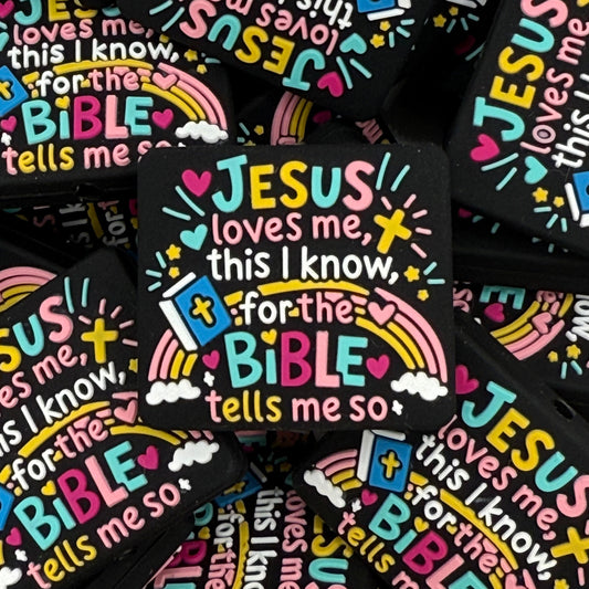 Jesus Loves Me, This I Know Silicone Focal Beads