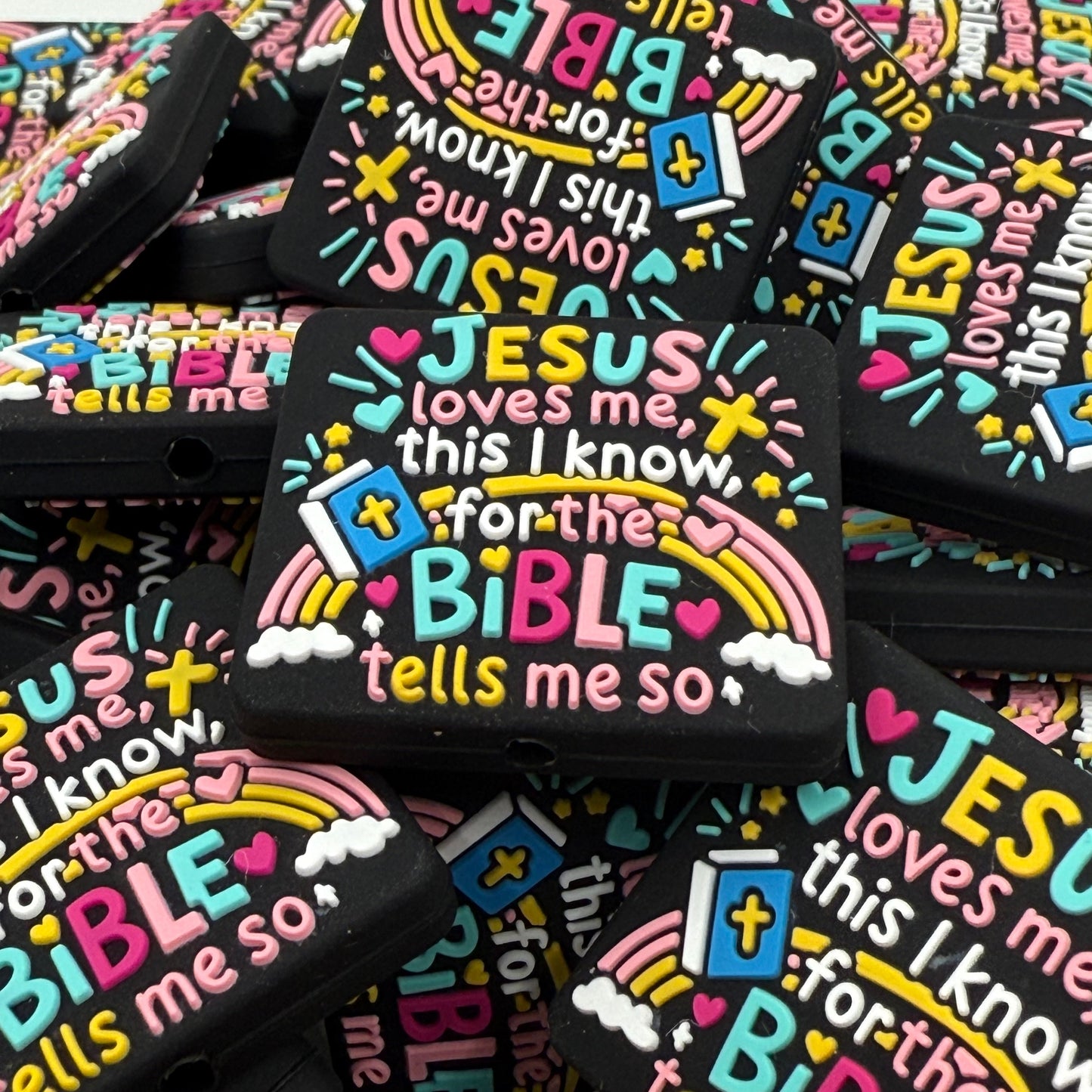 Jesus Loves Me, This I Know Silicone Focal Beads