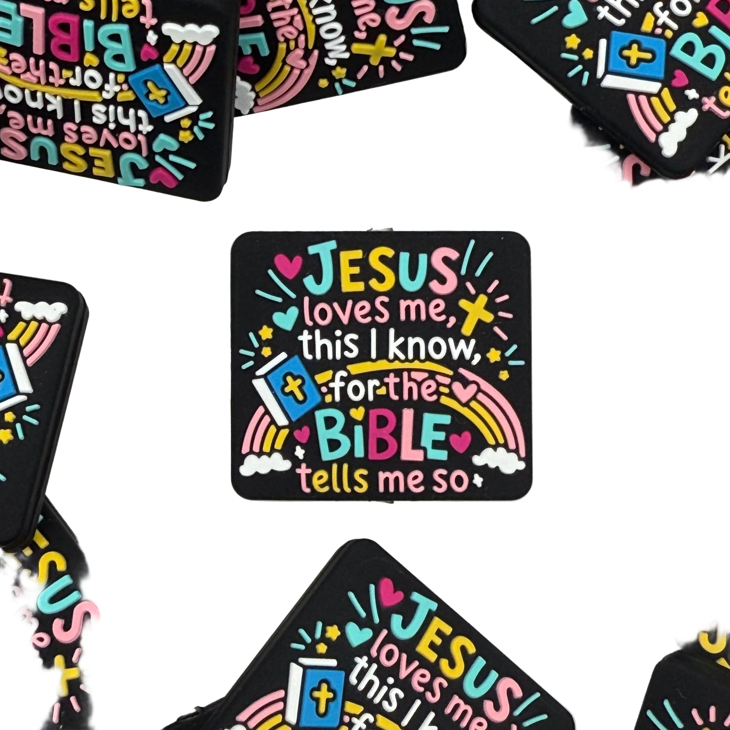 Jesus Loves Me, This I Know Silicone Focal Beads