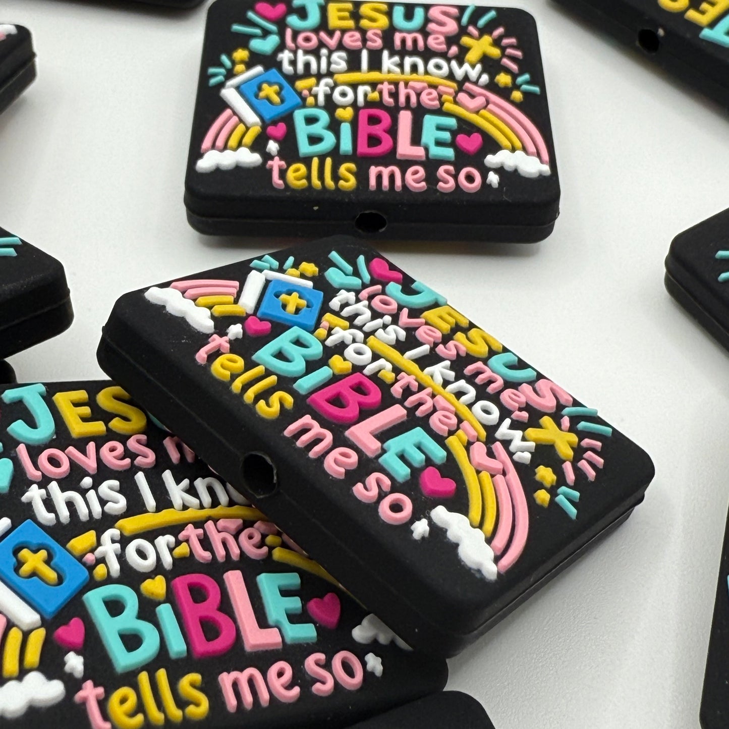 Jesus Loves Me, This I Know Silicone Focal Beads