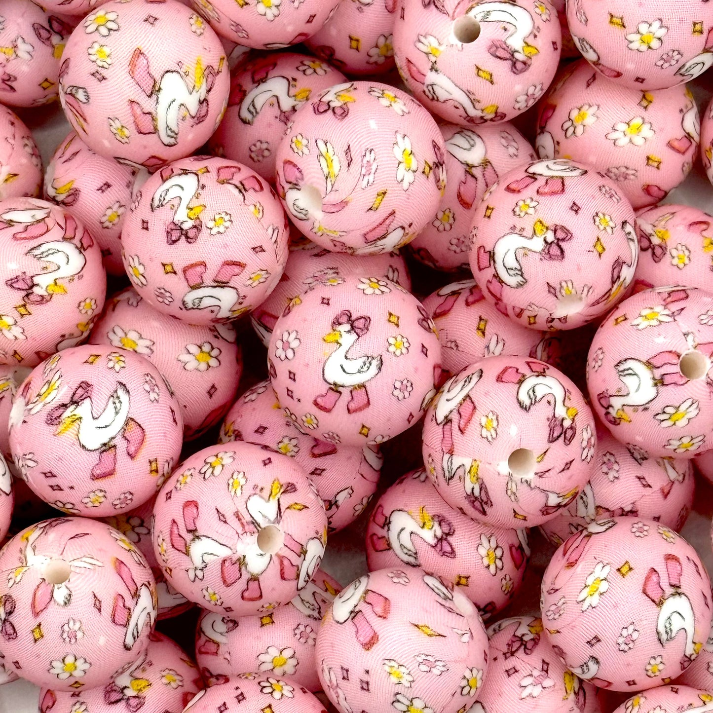 Certified Cute Goose Printed Silicone Beads
