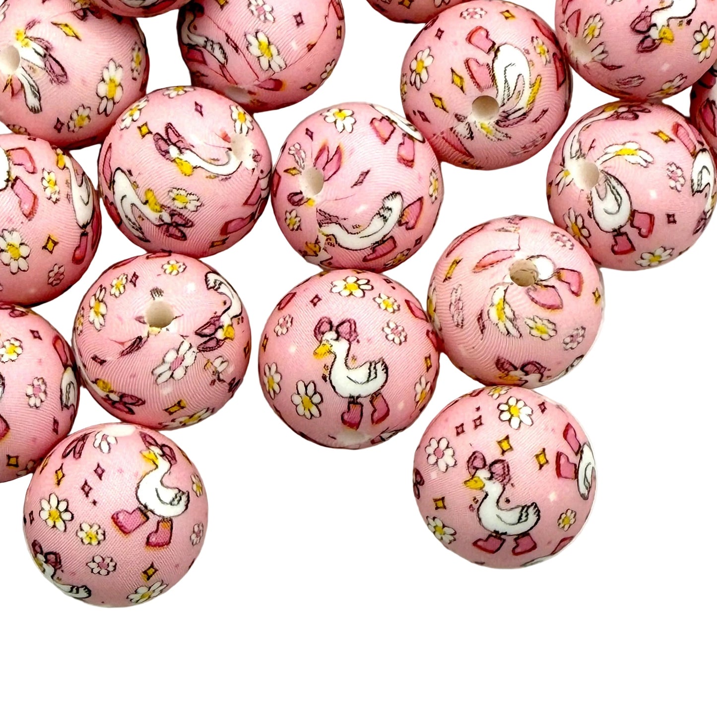 Certified Cute Goose Printed Silicone Beads