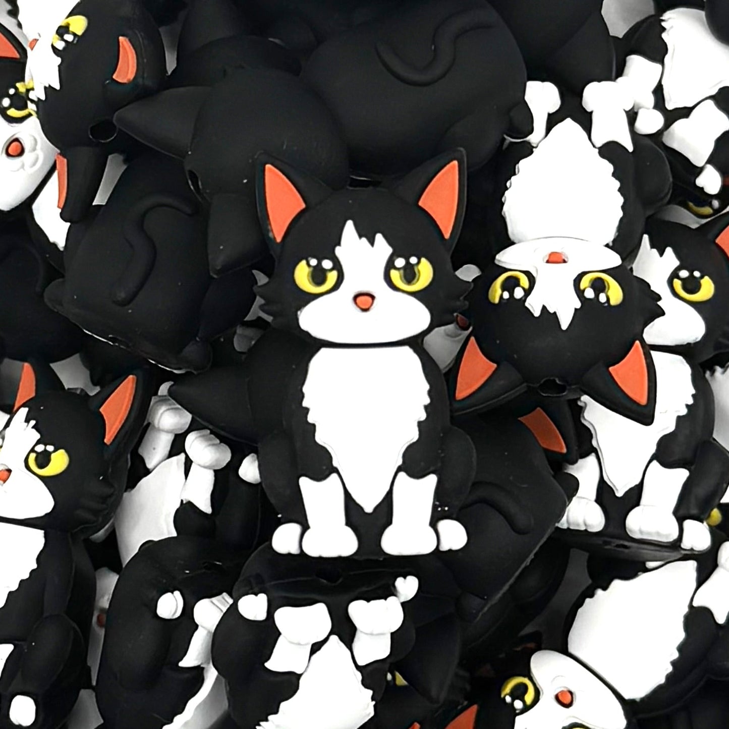 Tiny Tuxedo Troublemaker 3D Silicone Focal Beads