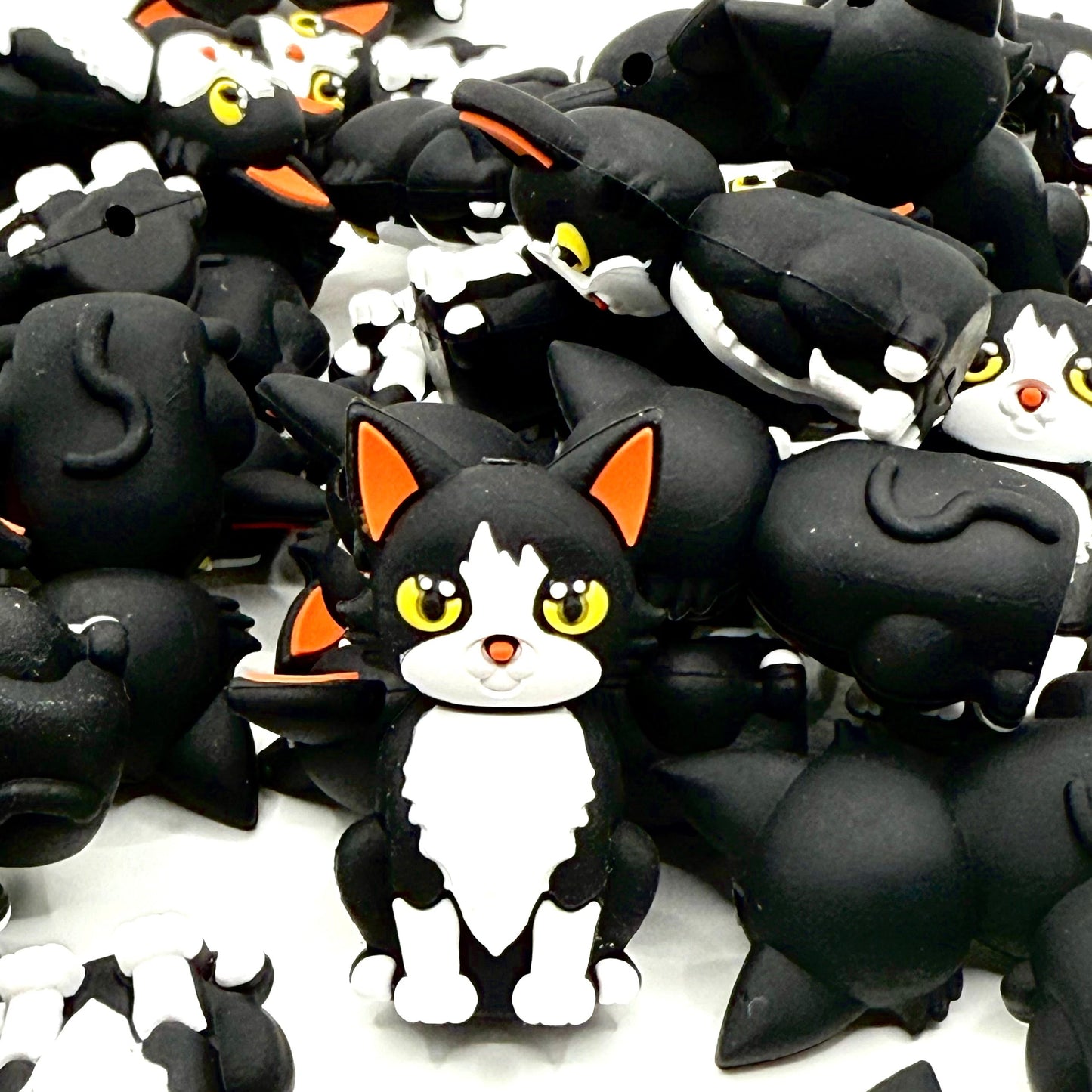Tiny Tuxedo Troublemaker 3D Silicone Focal Beads
