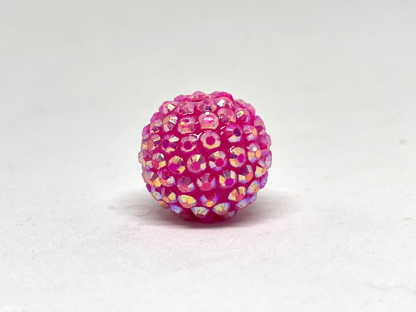Pink Power Rhinestone Beads 20mm | Pink Colorful Beads | Rhinestone Bead | Pink Bead