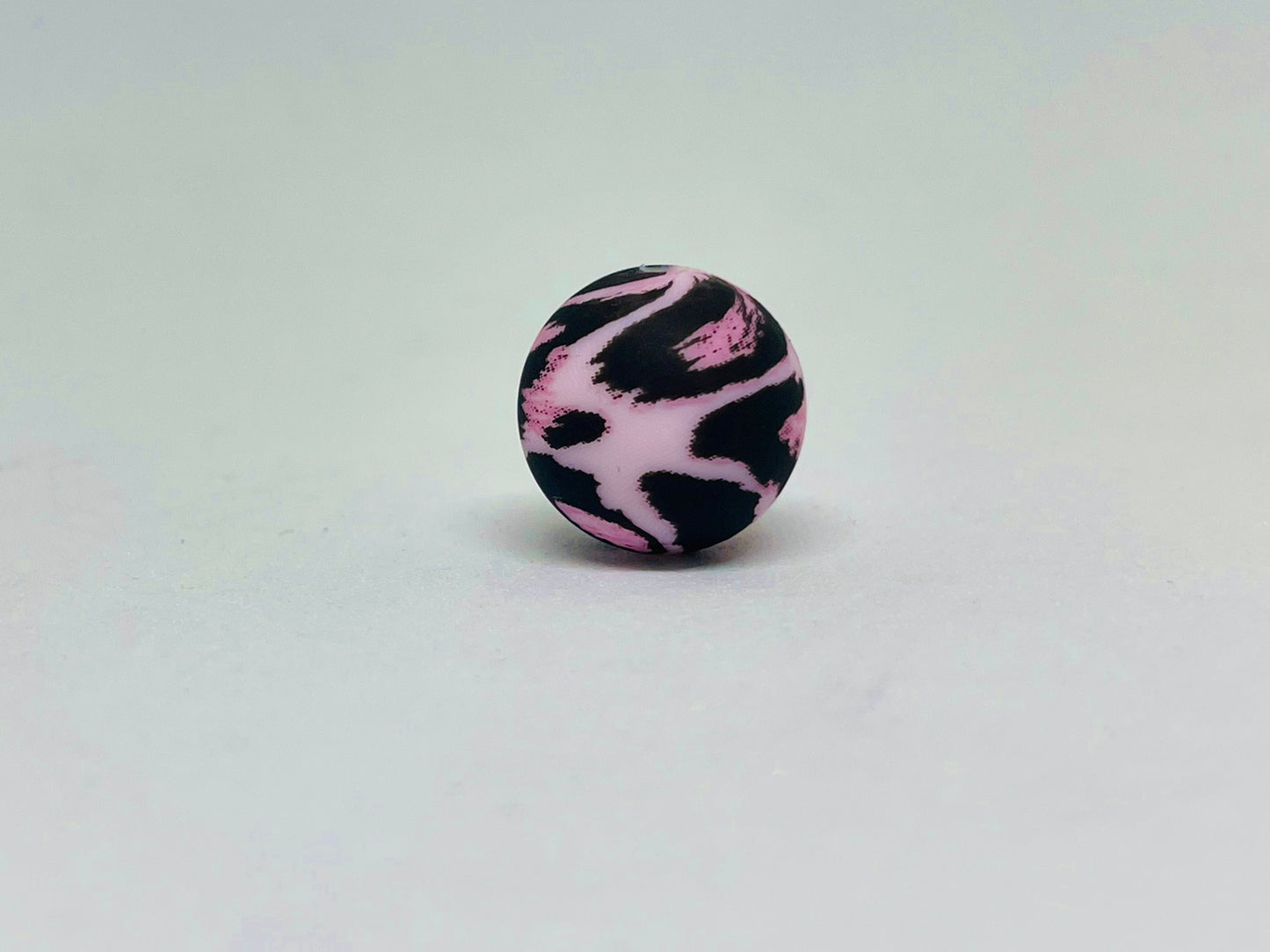 Pink Cheetah Girl Printed Silicone Beads 15mm | Farmhouse Beads | Cheetah Printed Beads | Pink Beads