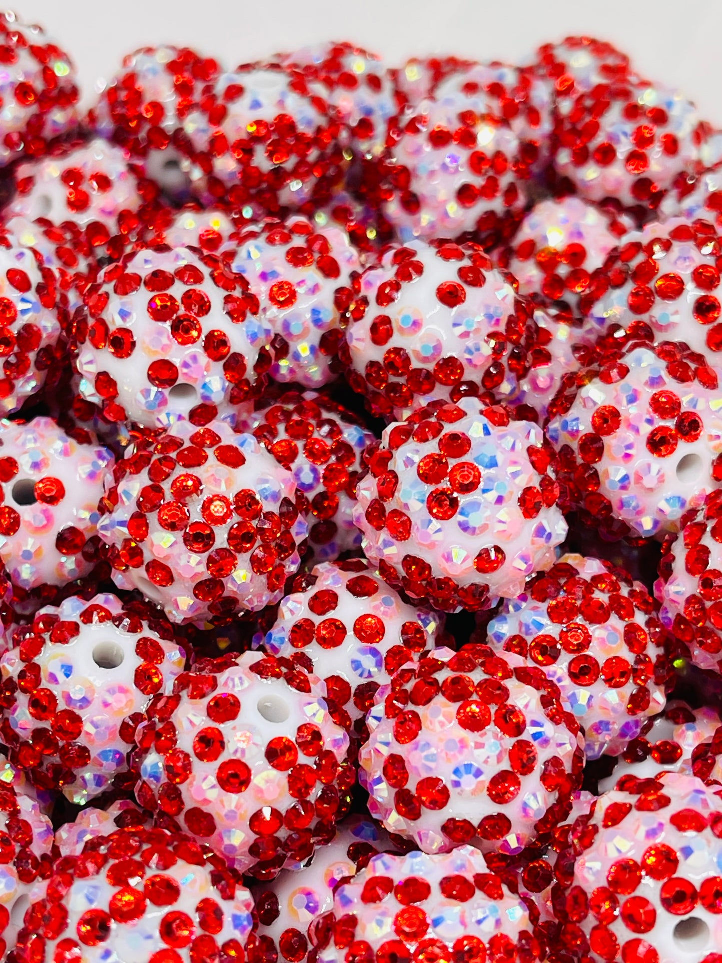 Take My Heart Red Rhinestone Beads 20mm | Red Colorful Beads | Rhinestone Bead | red Bead