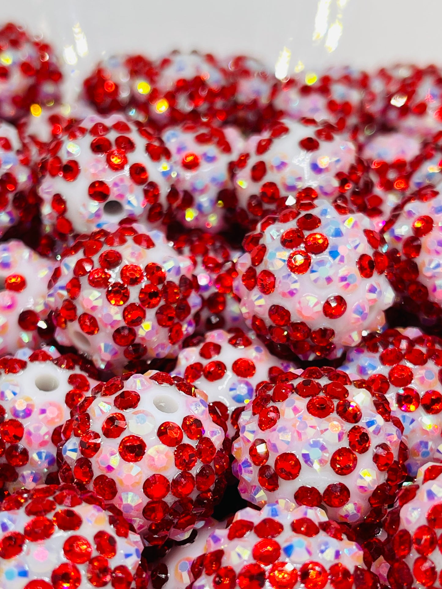 Take My Heart Red Rhinestone Beads 20mm | Red Colorful Beads | Rhinestone Bead | red Bead