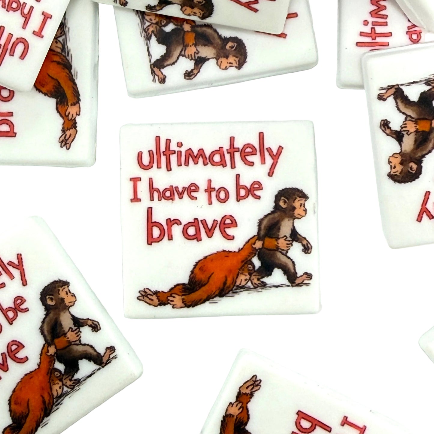 Ultimately I Have to be Brave Printed Silicone Focal Beads