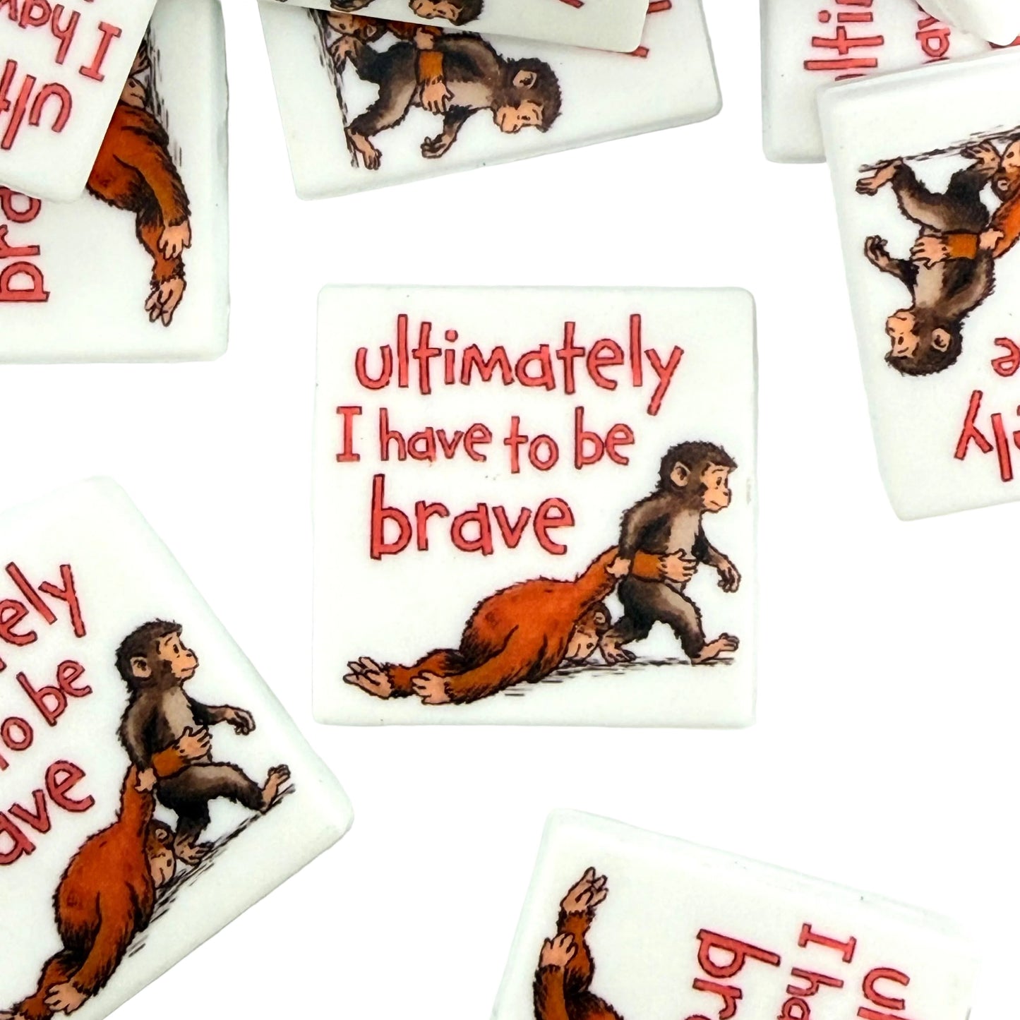 Ultimately I Have to be Brave Printed Silicone Focal Beads