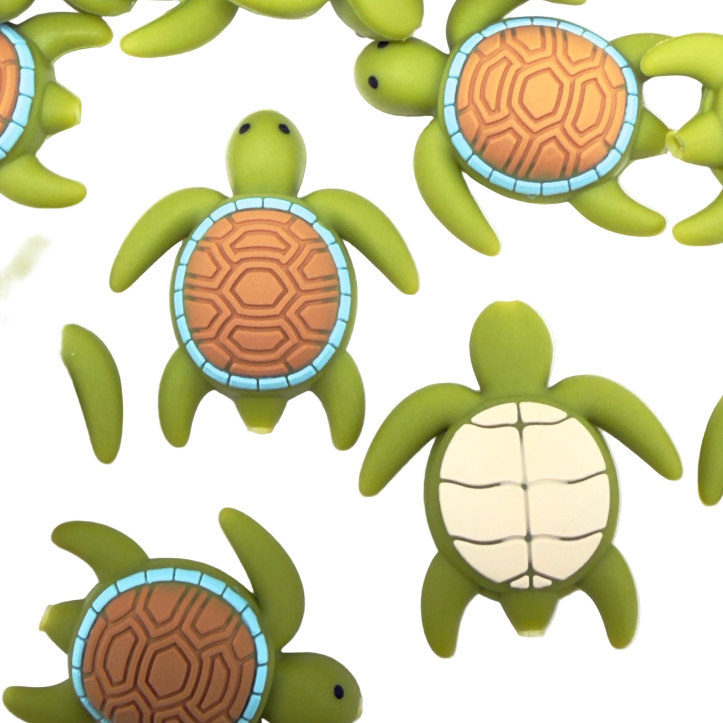 Slow & Happy Turtle 3D Silicone Focal Beads