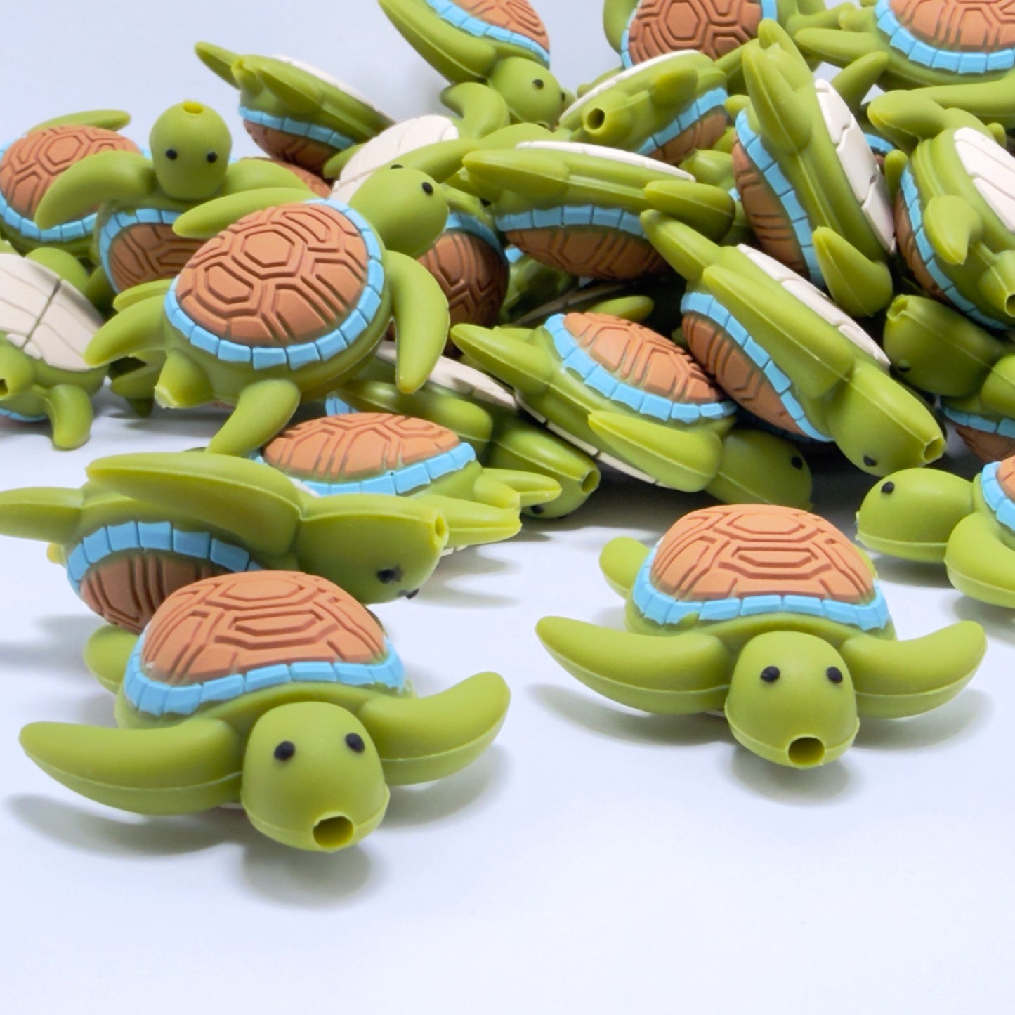 Slow & Happy Turtle 3D Silicone Focal Beads