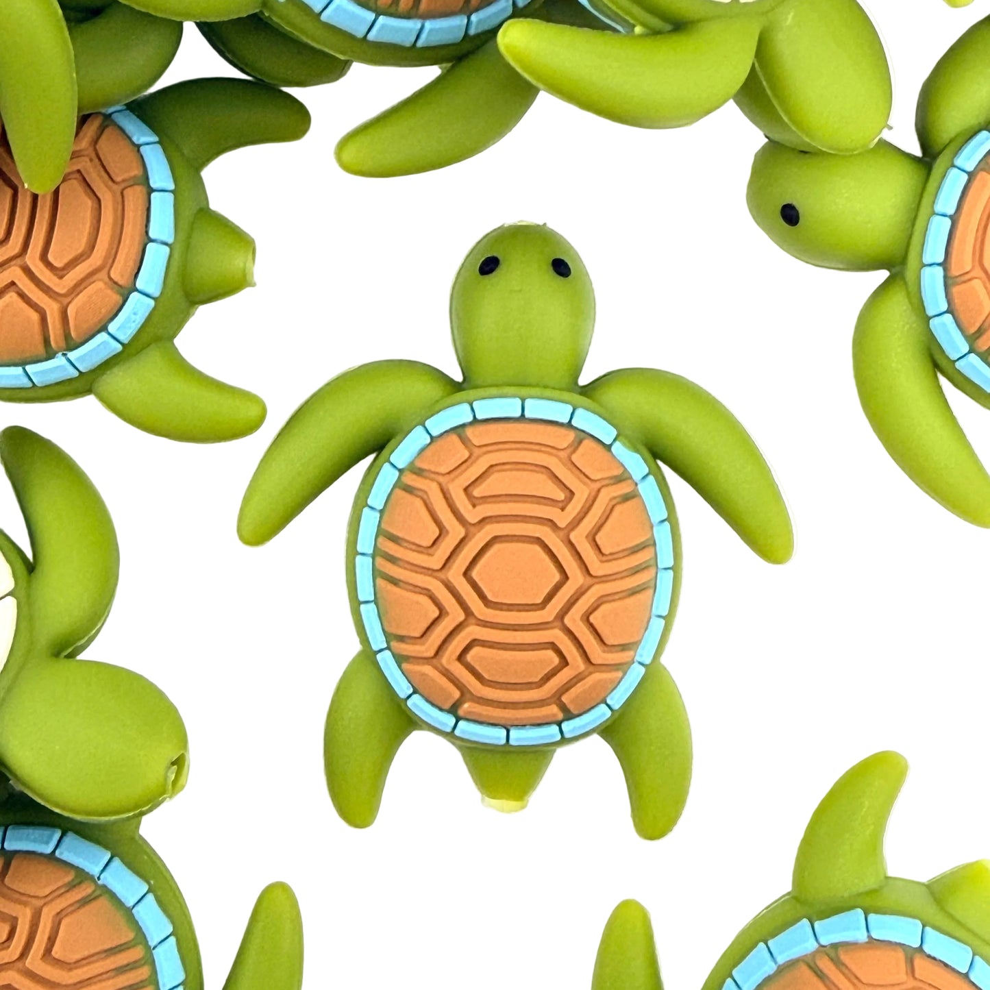 Slow & Happy Turtle 3D Silicone Focal Beads