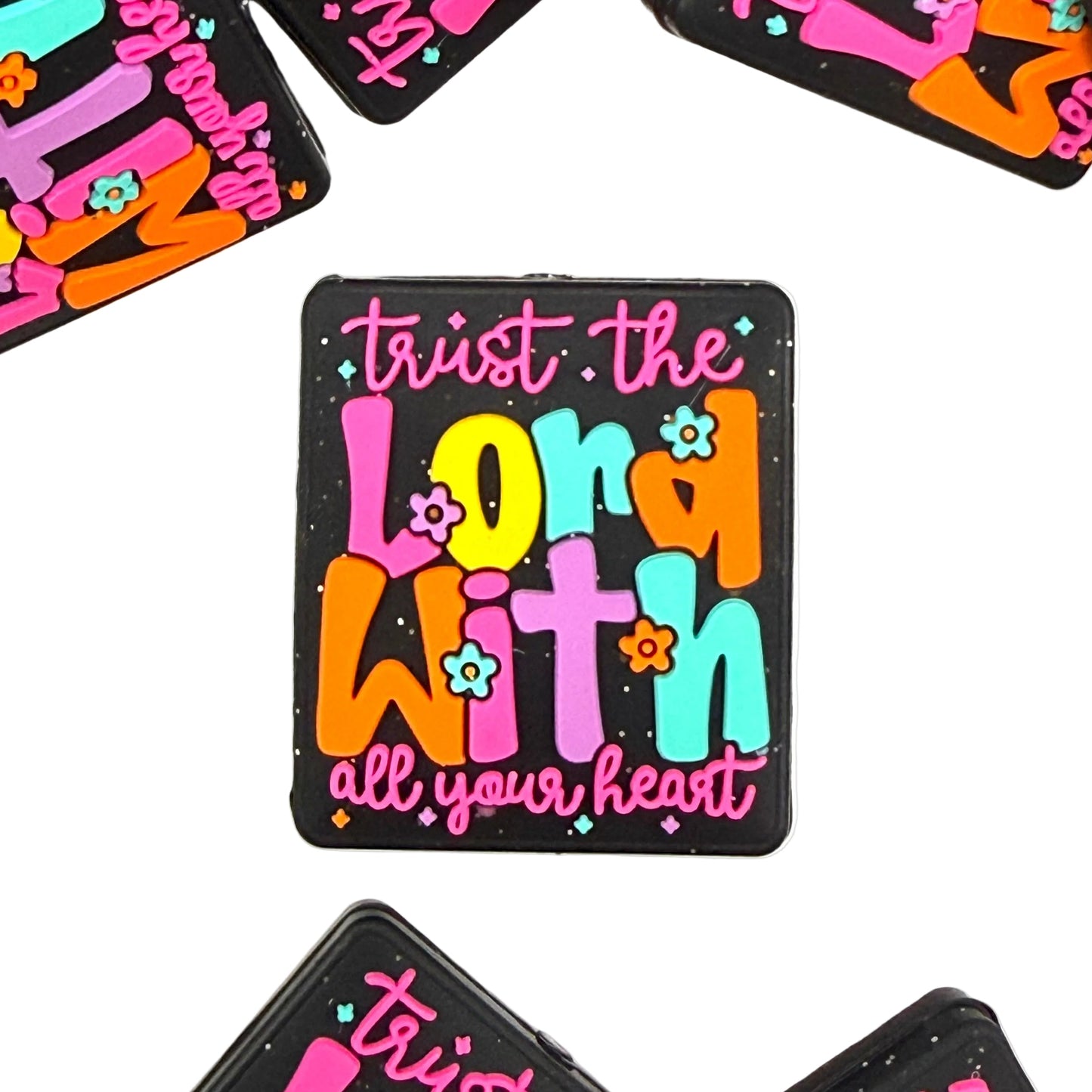 Trust The Lord With All Your Heart Silicone Focal Beads