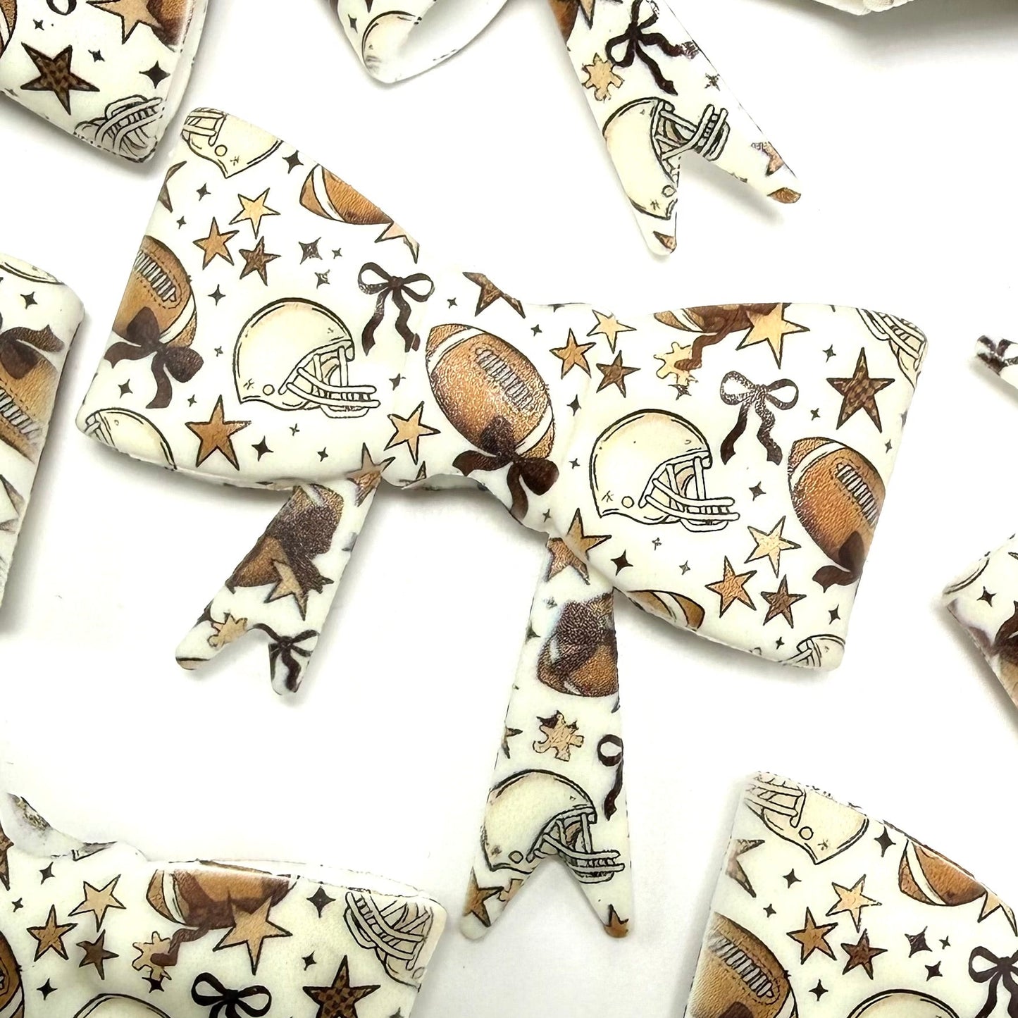 Bows, Bling & Football Things 3D Silicone Beads or Toppers