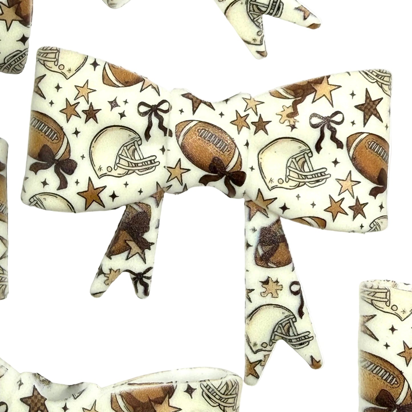 Bows, Bling & Football Things 3D Silicone Beads or Toppers