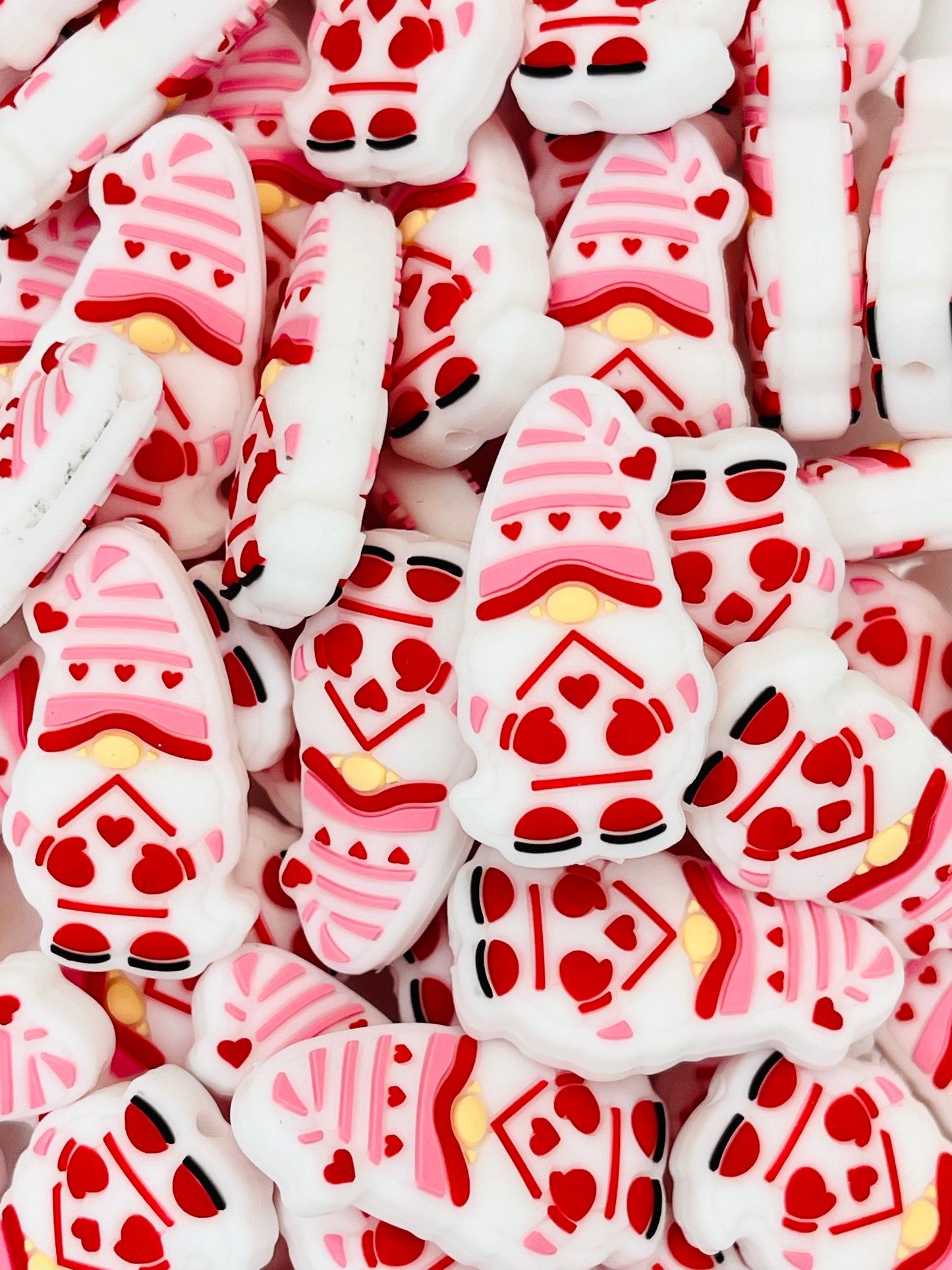 Valentine Gnome Silicone Focal Beads