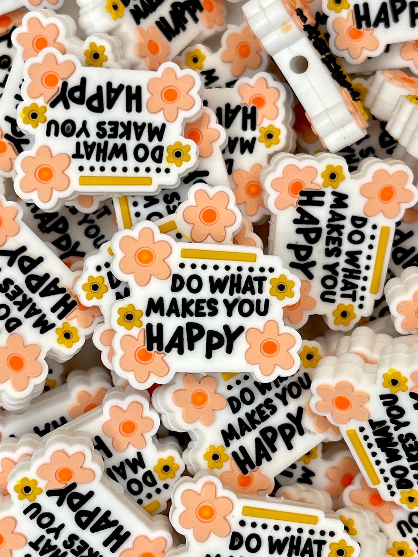 Do What Makes You Happy Silicone Focal Beads | Cute Beads | Colorful Bead | Inspiring Bead