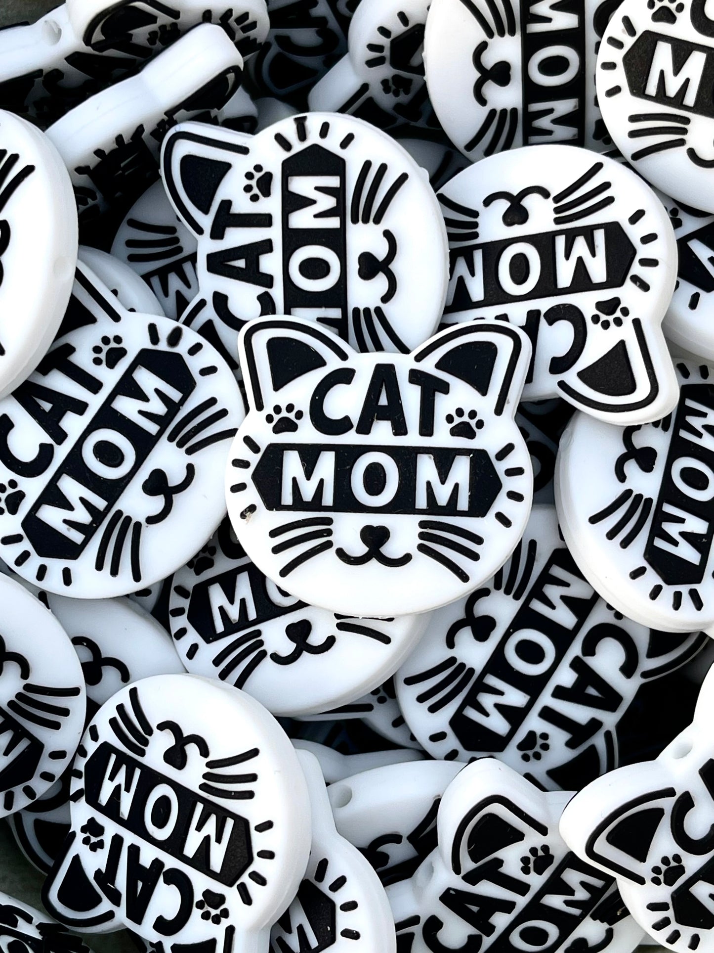 Cat Mom Silicone Focal Beads