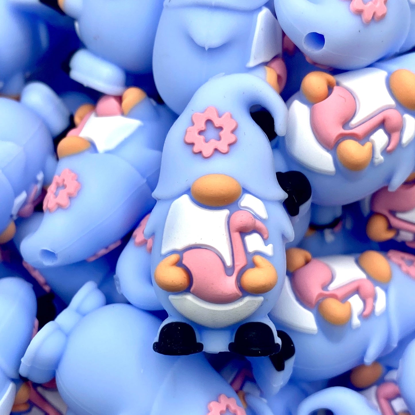 Springtime, Gnome Time 3D Silicone Focal Beads