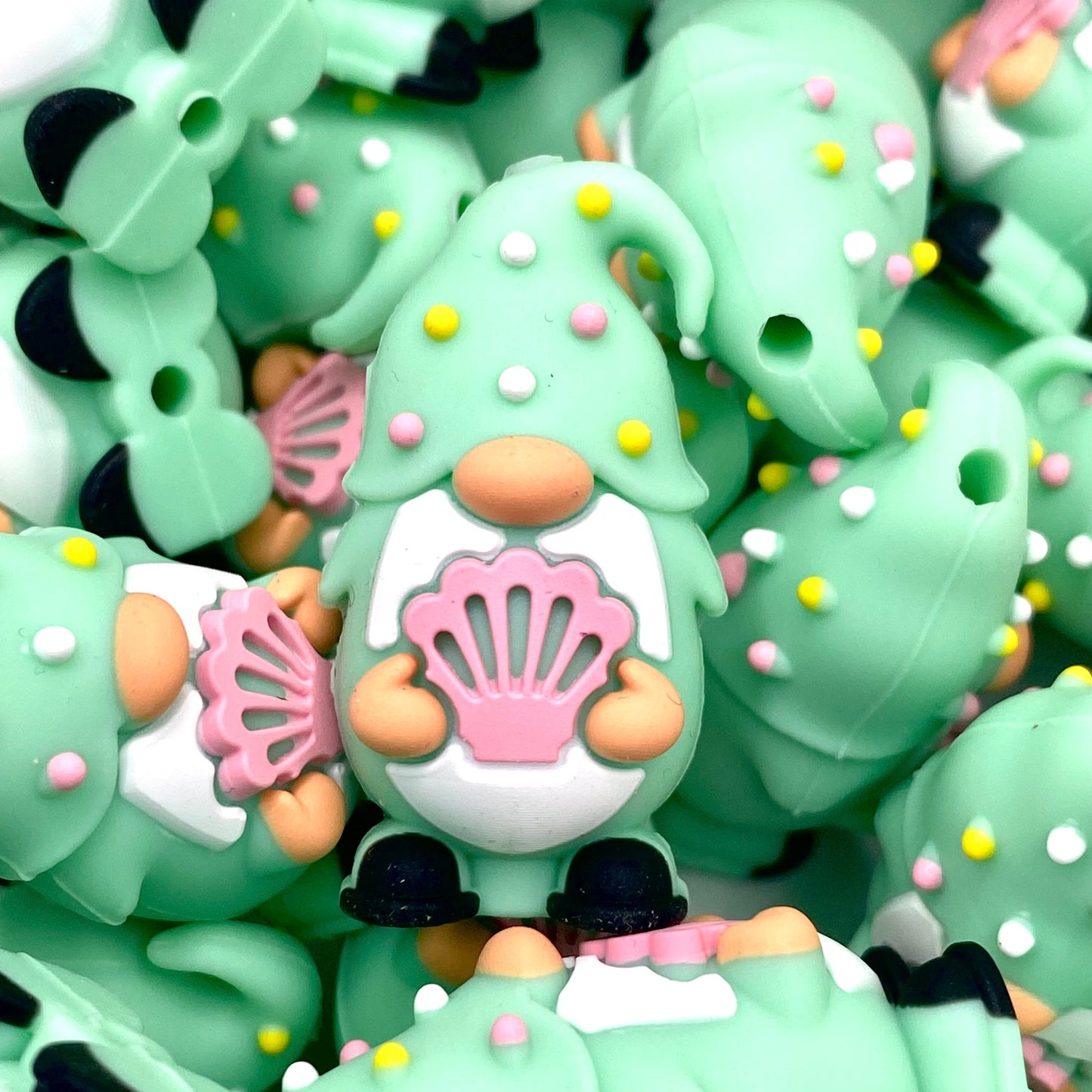 Springtime, Gnome Time 3D Silicone Focal Beads