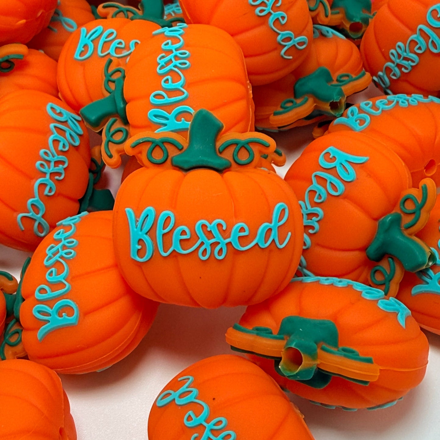 Pumpkins and Blessings 3D Silicone Focal Beads