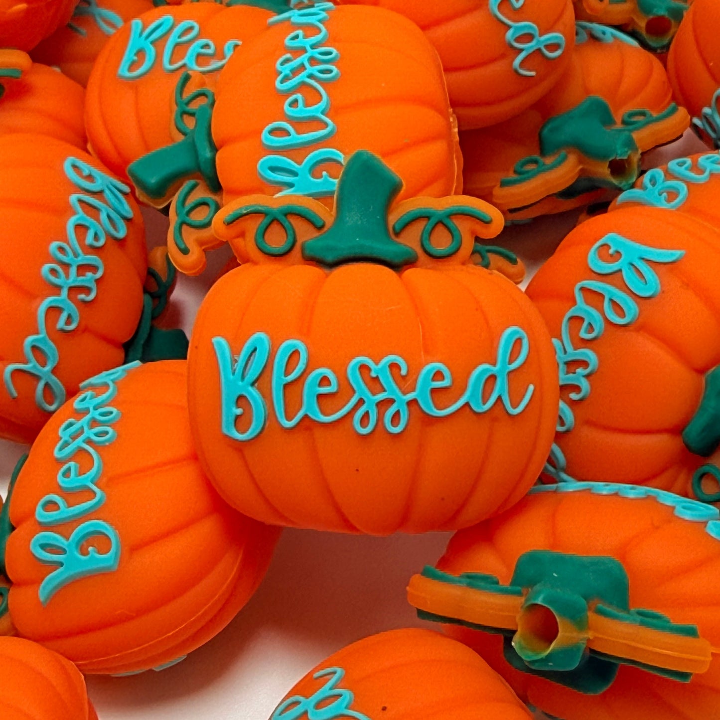 Pumpkins and Blessings 3D Silicone Focal Beads